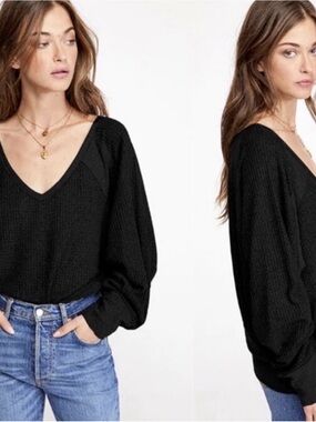 FREE PEOPLE NWT oversized Santa Clara V Neck Thermal
